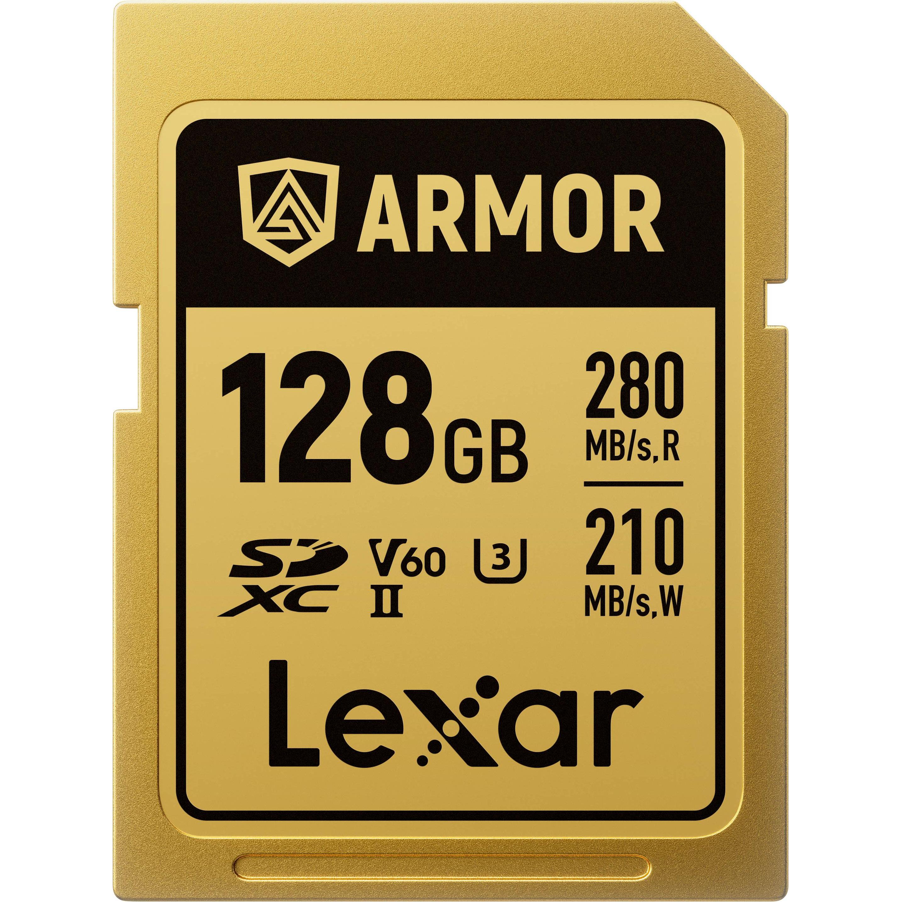 Lexar SDXC Armor Gold 280MB/s 128GB (128 GB, SDXC, UHS-II), Speicherkarte, Gold