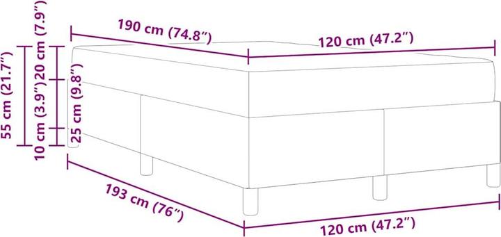 Actual product image VidaXL Box spring bed (120 x 190 cm)