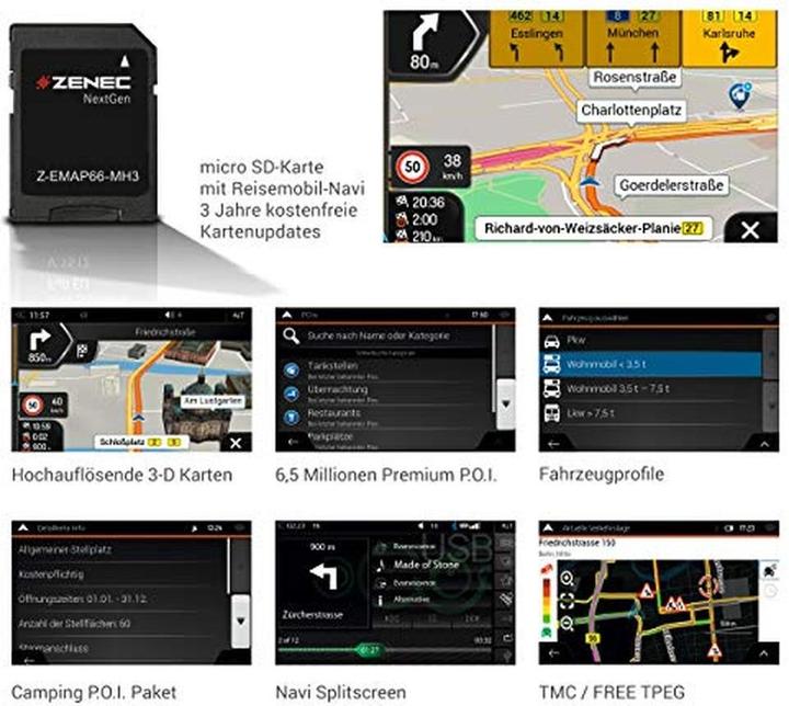 Actual product image Zenec Z-EMAP66-MH3 | Z-xxx66 Prime SD Card LT3 EU Motorhome Card (SD)