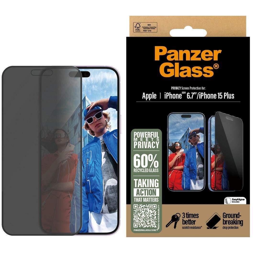 PanzerGlass Ultra-Wide Fit (1 Stück, Apple iPhone 16 Plus), Smartphone Schutzfolie, Transparent