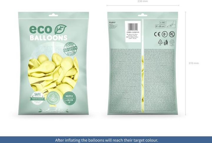 Produktbild Partydeco Eco Balloons 26cm pastel, cream (1 pkt / 100 pc.) (100 x)