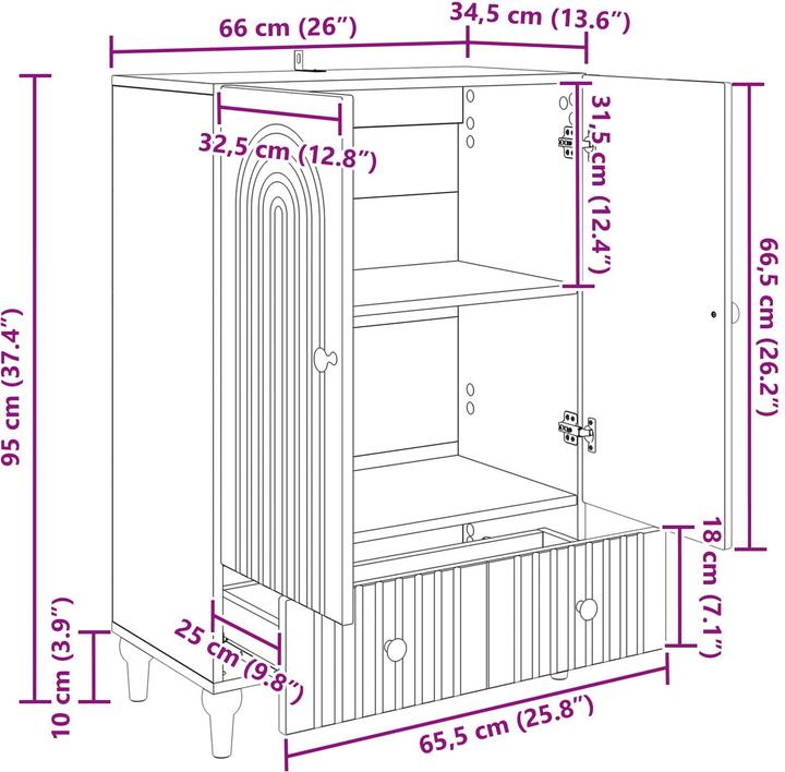 Image du produit vidaXL Sideboard (34.50 x 66 x 95 cm)