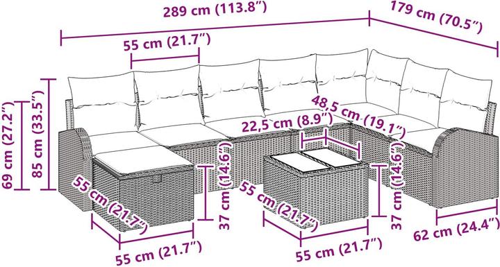 Produktbild vidaXL Gartensofa-set
