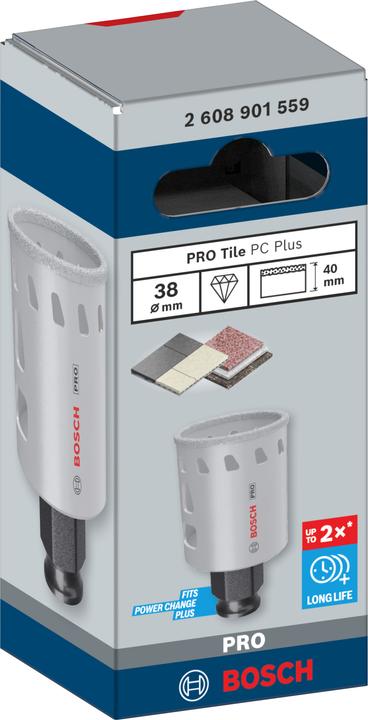 Produktbild Bosch Professional Zubehör PRO Tile PC Plus Lochsäge, 38 mm, HS (38 Millimeter)