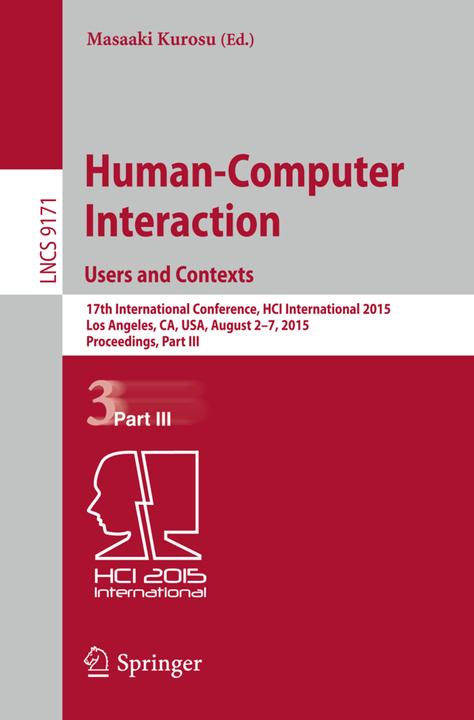 Human-Computer Interaction: Users and Contexts (Englisch, 2015)