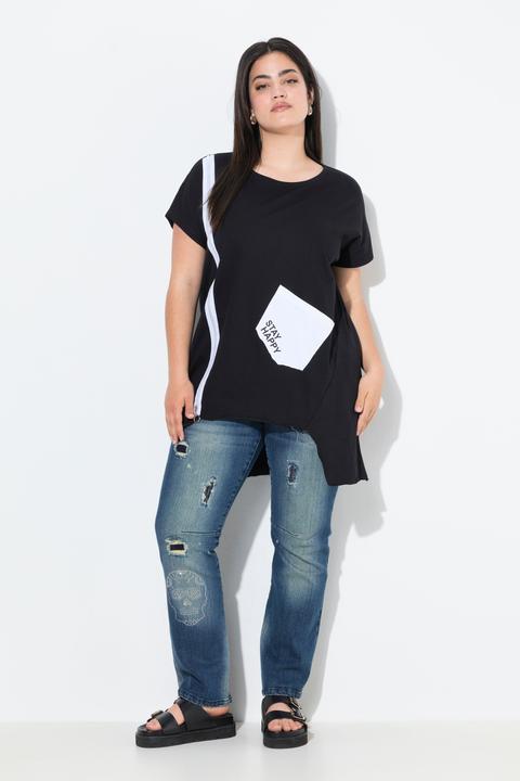 Immagine prodotto Angel of Style T-shirt dal taglio oversize con zip e applicazione (42)
