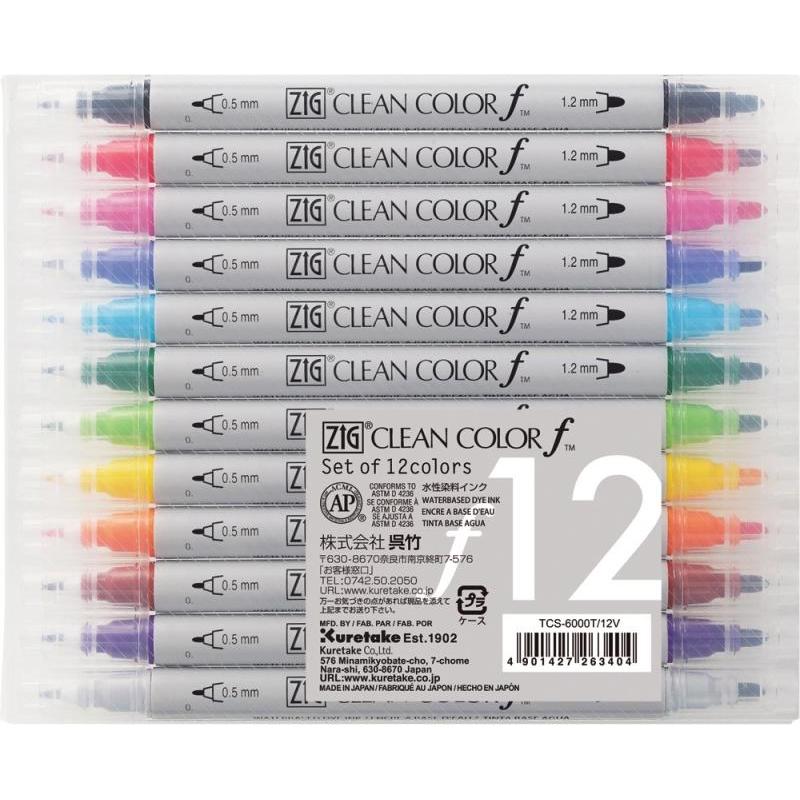Zig, Marker, Clean Color Pen f - Set mit 12 Farben