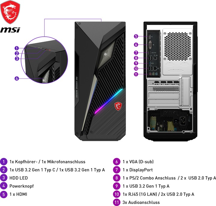 Produktbild MSI MAG Infinite S3 (Intel Core i7-13700F, 32 GB, 1000 GB, GeForce RTX 4060 Ti)