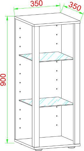 Produktbild VCM Glas Wandvitrine Wandregal Glasol MW (90 x 35 x 35 cm)