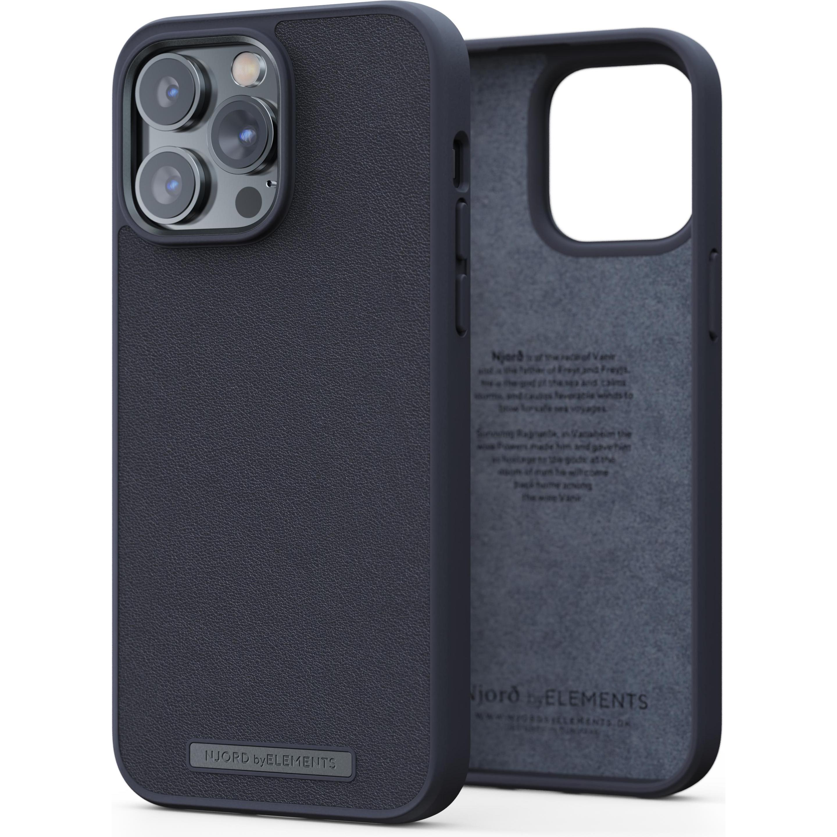 Njord Genuine Leather Case Iphone 14 (Apple iPhone 14 Pro Max), Smartphone Hülle, Schwarz