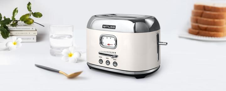 Productafbeelding Muse MS120 SC Roestvrijstalen broodrooster beige