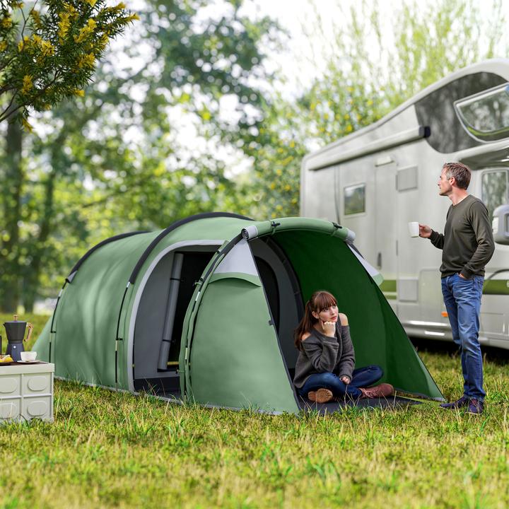 Image du produit Outsunny Tente de camping pour 3-4 personnes (Tente tunnel, 6 kg, 3 personnes)