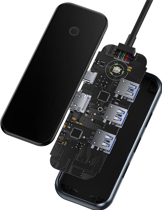 Produktbild Baseus AcmeJoy 5-Port Type-C HUB AdapterType-C to HDMI*1+USB3.0*2+USB2.0*1+Type-C PD&Data *1Dark Gray (USB-C, 5 Ports)