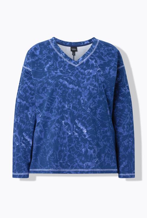 Produktbild Ulla Popken Sweatshirt, Schmetterlinge, V-Ausschnitt, Langarm (62)