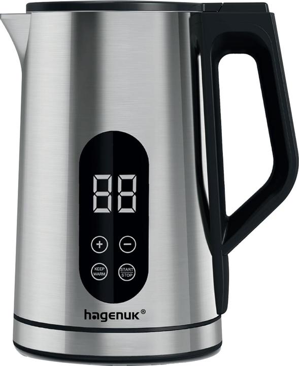 Immagine prodotto hagenuk Edelstahl-Wasserkocher mit digitalem Touch-Display, 1,7L, 2200W (1.70 l)