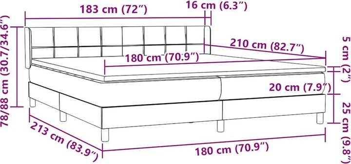 Produktbild vidaXL Boxspringbett (180 x 210 cm)