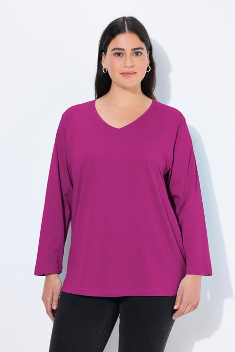 Produktbild Ulla Popken Shirt, V-Ausschnitt, Relaxed, Langarm (42, 44)