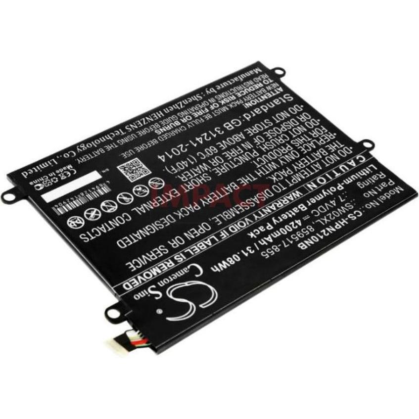 HP . Battery 2 Cells 32Wh 4.23Ah (2 Zellen, 3200 mAh), Notebook Akku