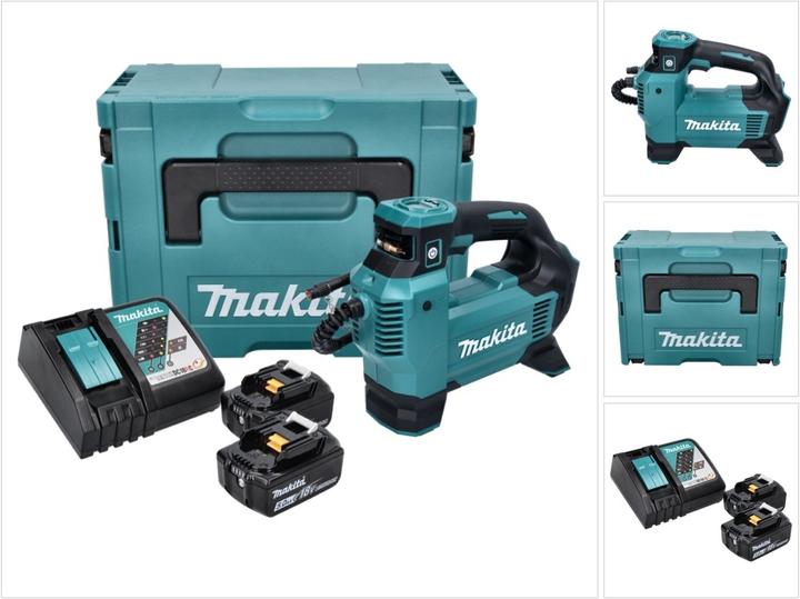 Produktbild Makita DMP 181 RTJ Akku Kompressor 18 V 11,1 bar + 2x Akku 5,0 Ah + Ladegerät + Makpac (11.10 Bar)
