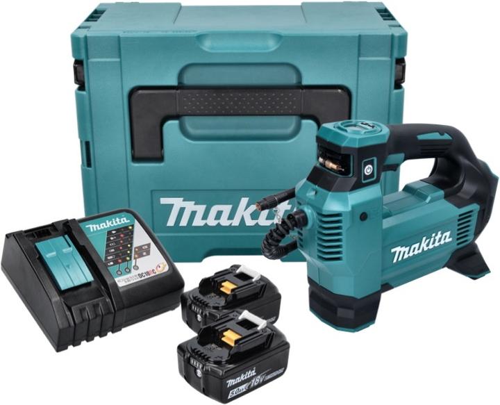 Produktbild Makita DMP 181 RTJ Akku Kompressor 18 V 11,1 bar + 2x Akku 5,0 Ah + Ladegerät + Makpac (11.10 Bar)