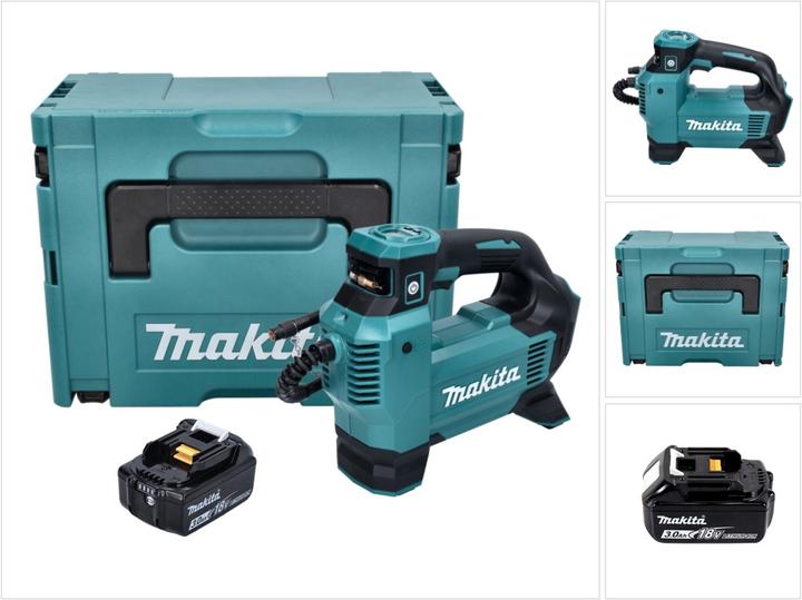 Makita DMP 181 F1J Compressore a batteria 18 V 11,1 bar + 1x batteria 3,0 Ah + Makpac - senza caricatore (11.10 bar)