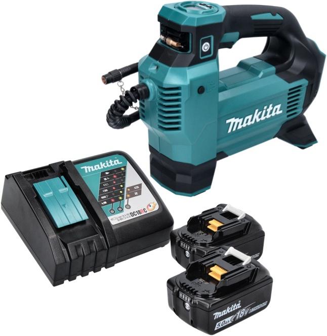 Actual product image Makita DMP 181 RT Battery compressor 18 V 11.1 bar + 2x battery 5.0 Ah + charger (11.10 bar)