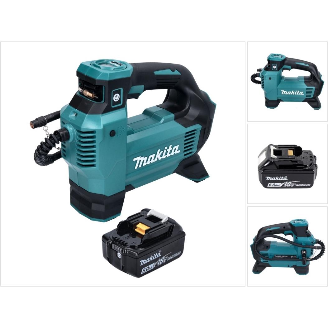Makita, Kompressor, DMP 181 G1 Akku Kompressor 18 V 11,1 bar + 1x Akku 6,0 Ah - ohne Ladegerät (11.10 Bar)