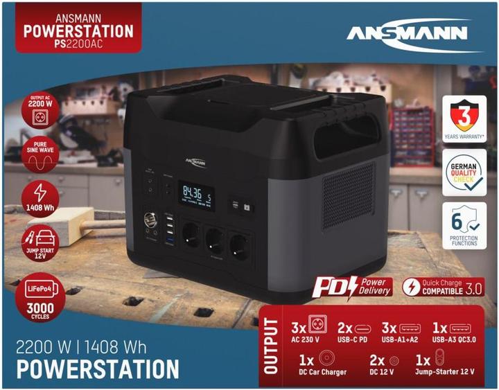 Actual product image Ansmann PS2200AC (1408 Wh, 17.84 kg)