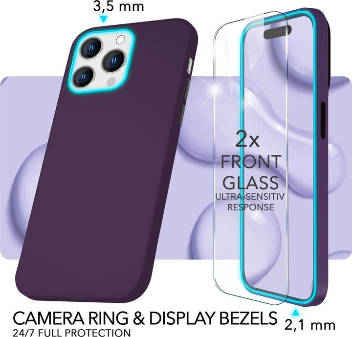 Produktbild Nalia Liquid Silikon Hülle mit MagSafe Funktion & 2x Display Schutzglas (Apple iPhone 14 Pro)