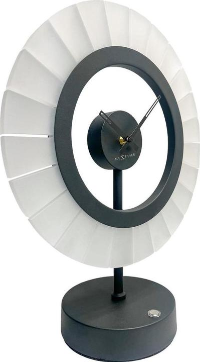 Immagine prodotto Nextime Tischlampe & Uhr Ting, 33 x 16 x 42cm, Champagner-Gold/Schwarz, Metall-Acryl