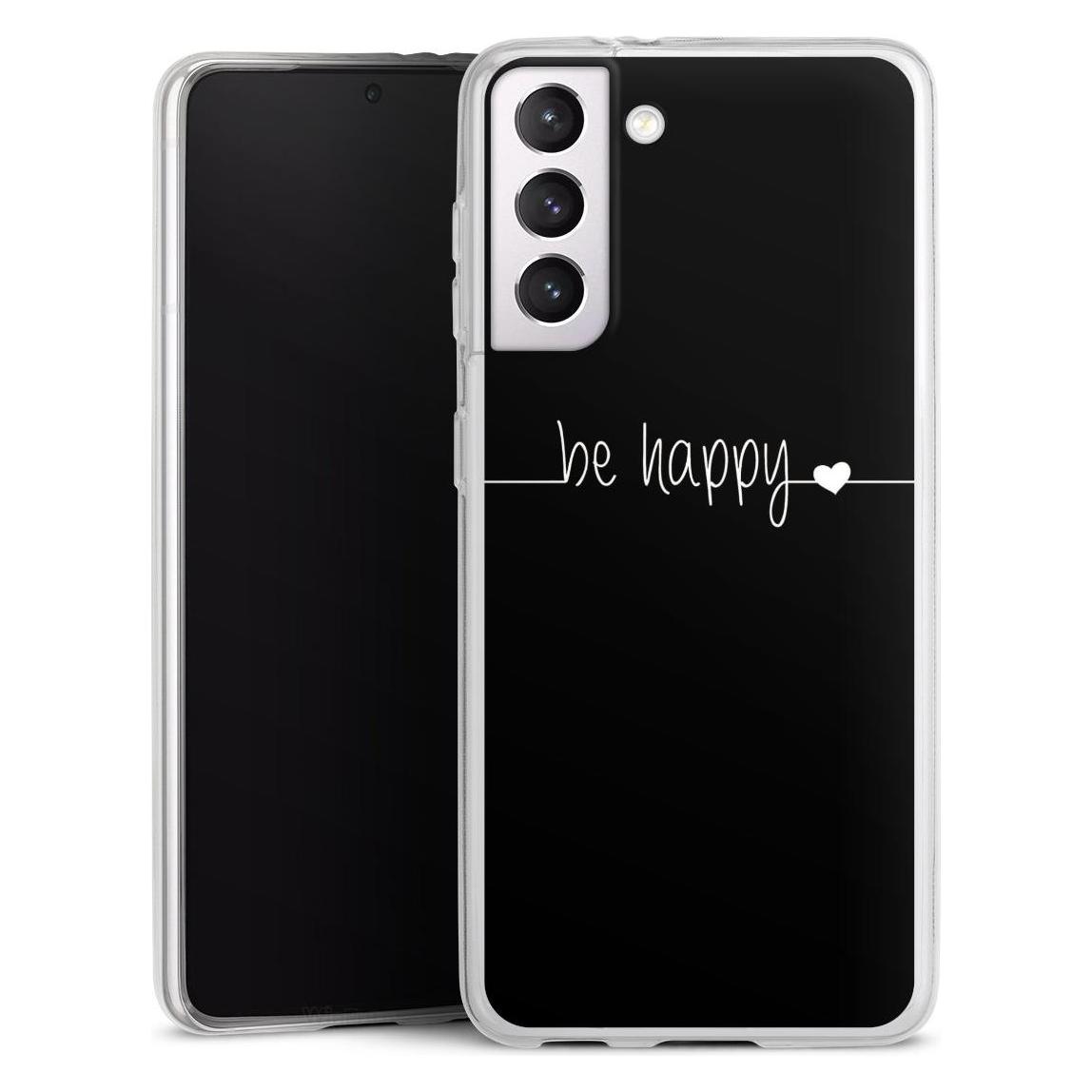 DeinDesign Slim Case Für Samsung Galaxy S21 5G Silikon Hülle Ultra Dünn Handyhülle Glück Sprüche Statement (Samsung Galaxy S21 5G), Smartphone