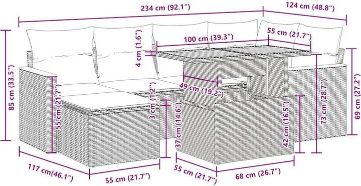 Produktbild vidaXL Garten Sofagarnitur