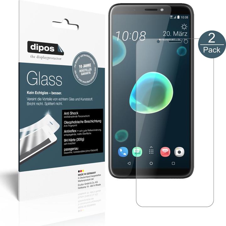 Actual product image Dipos Screen Protector Anti-Shock (2 Piece, HTC Desire 12+)