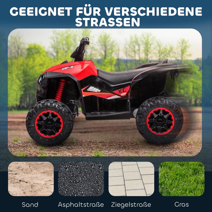 Image du produit Homcom Elektro-Quad Kunststoff, Metall Schwarz+Rot (12 V)