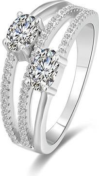 Produktbild Beneto Silver ring with zircons AGG332 - Circuit: 52 mm (L) (52)