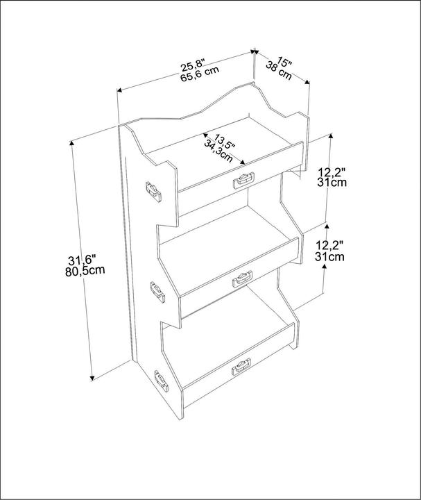 Actual product image Hanah Home Rayna (65.5 x 34 x 80.5 cm)