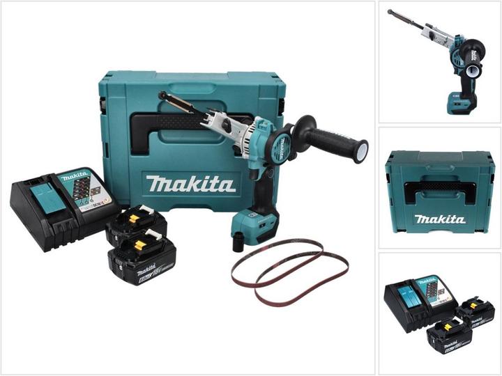 1x Makita DBS 180 lime à bande sans fil 18 V 9 x 533 mm Brushless + 2x batterie 6,0 Ah + chargeur + Makpac