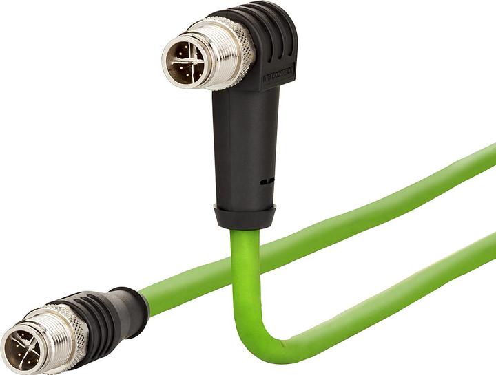 Produktbild Metz Verbindungsleitung M12 ST-M12 ST 8-pol X-kodiert gerade-gewinkelt 1m (S/FTP, CAT6a, 1 m)