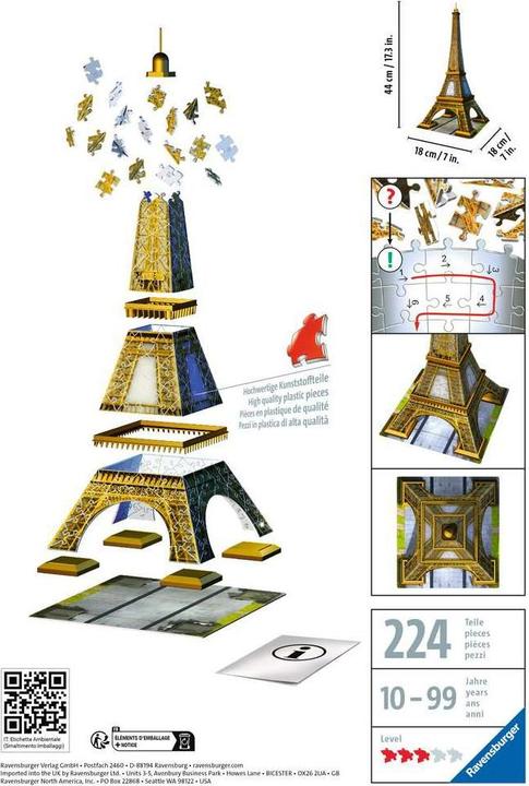 Produktbild Ravensburger 3D Eiffelturm (216 Teile)