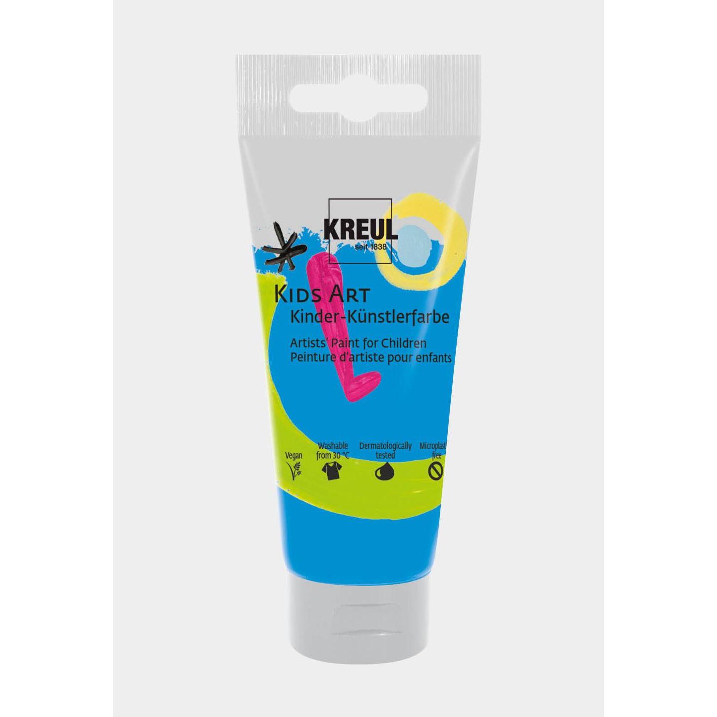 Kreul, Künstlerfarbe + Bastelfarbe, Kids Art Kinder-Künstlerfarbe (Primärblau, 75 ml)