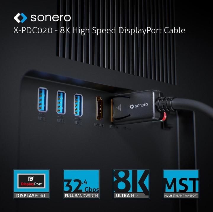 Produktbild Sonero Displayport – Displayport (2 m, DisplayPort)