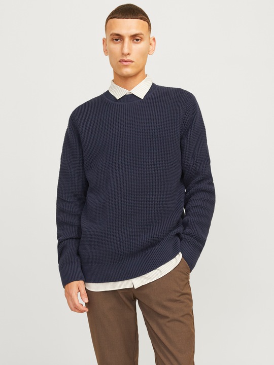 Produktbild Jack & Jones Einfarbig Strickpullover mit Rundhals Strickpullover mit Rundhals (S)