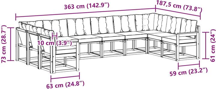 Produktbild vidaXL Outdoor-Sofa