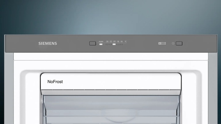Actual product image Siemens iQ300, free-standing freezer, 186 x 60 cm, Inox-easyclean, GS36NGIEV (Stand-alone, 242 l)