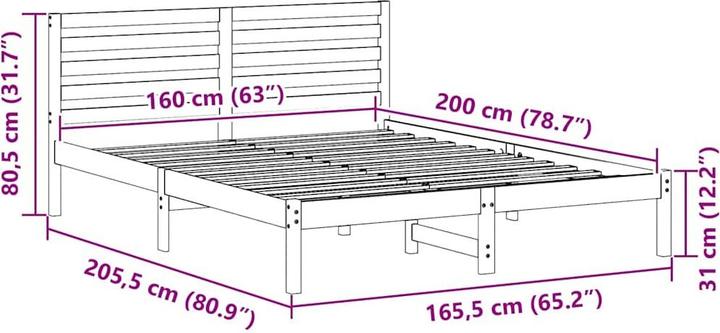 Image du produit vidaXL Plattformbettgestell (160 x 200 cm)