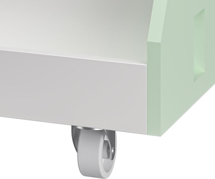 Produktbild En.Casa Mobiles Kinderregal Vipsali 50x33x34 cm Mintgrün/Weiss (50 x 33 x 34 cm)