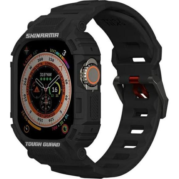 Skinarma Band+Case Mecha 2in1 Apple Watch 49mm black, Uhrenarmband, Schwarz