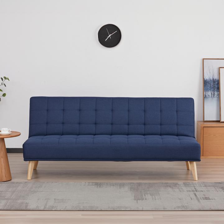 Produktbild En.Casa Schlafsofa Pukkila 180x86x81 cm Textil Dunkelblau (3-Sitzer)