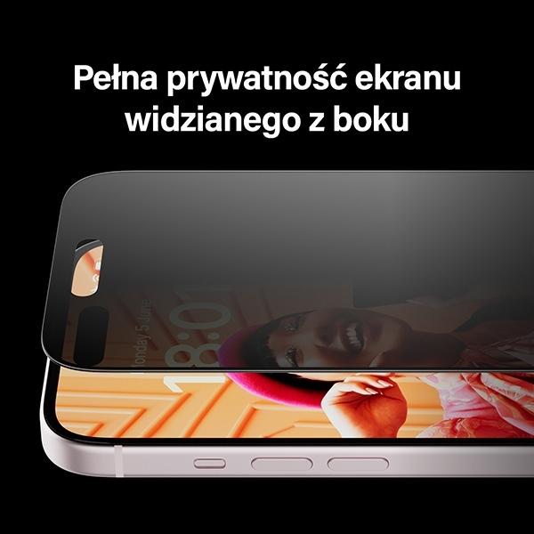 Produktbild PanzerGlass Privacy Screen Protector Ultra-Wide Fit w. EasyAlig. (1 Stück, Apple iPhone 15)