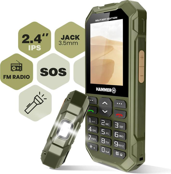 Image du produit Myphone Hammer 6 LTE vert / 2,4" / 2MP / microSD / IP68 / fonction SOS (2.40", 2 Mpx)